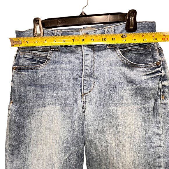 Democracy Blue Jeans Ab Technology Stretch Denim Womens Sz 10 Pockets - Picture 12 of 16